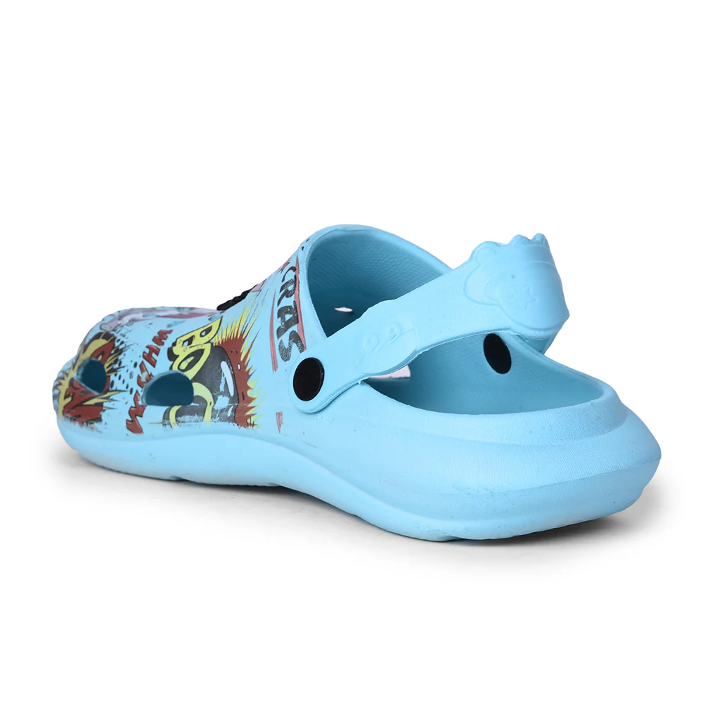 Lucy & Luke Sky Blue Casual Sling Back Clogs For Kids ALEX-10E By Liberty - Image 5