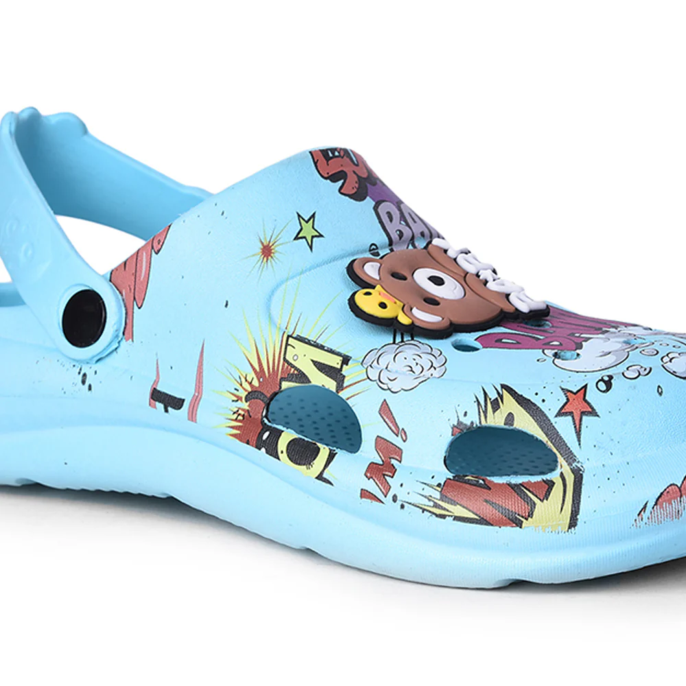 Lucy & Luke Sky Blue Casual Sling Back Clogs For Kids ALEX-10E By Liberty - Image 6