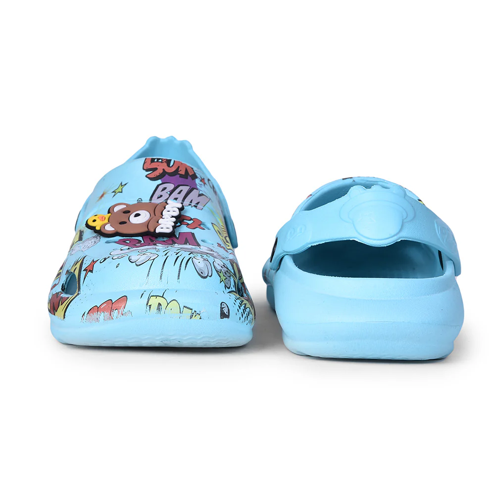 Lucy & Luke Sky Blue Casual Sling Back Clogs For Kids ALEX-10E By Liberty - Image 8
