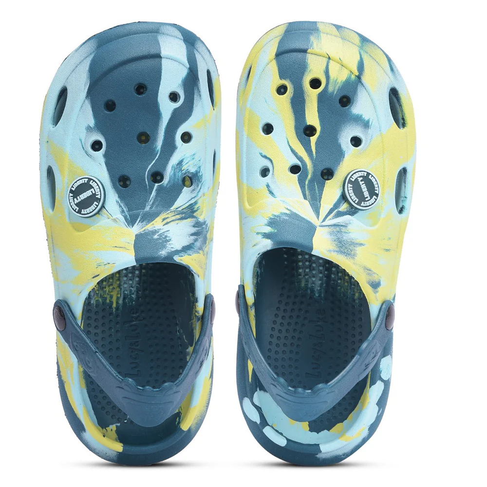 Lucy & Luke Teal Blue Slingback Clogs For Kids ALEX-02E By Liberty - Image 9