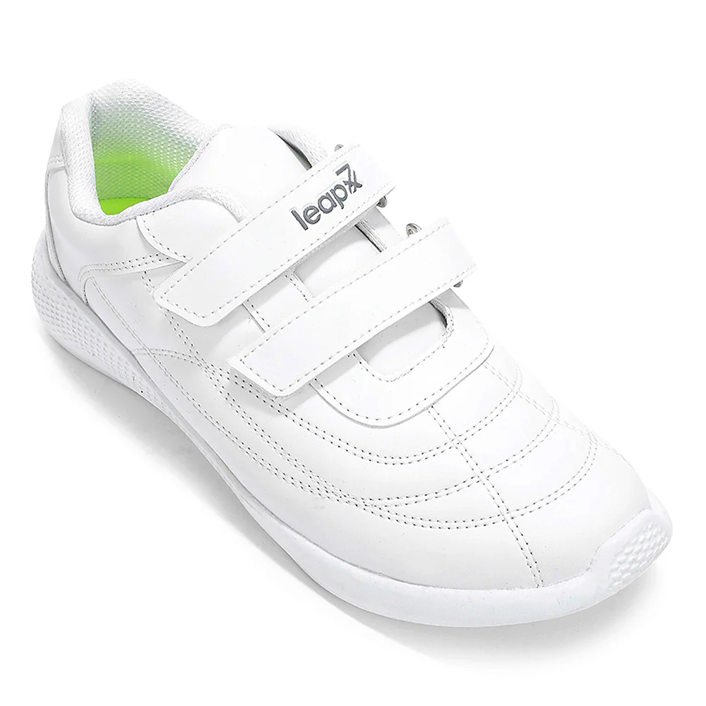 Lucy & Luke White Casual Non Lacing Uniform School Shoes For Kids FUNRUN-E By Liberty