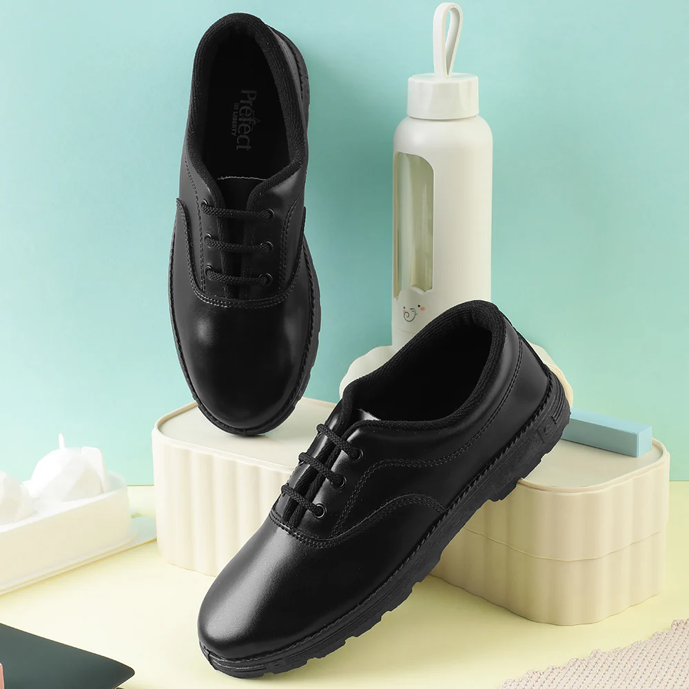 Prefect Black Lacing Uniform School Shoes For Kids S-BOYEXCEA By Liberty - Image 4