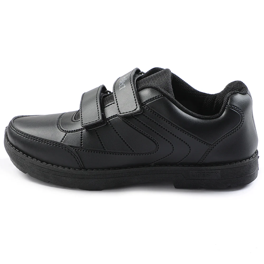 Prefect Black Non Lacing Uniform School Shoes For Kids SCHOOLFUN By Liberty - Image 3