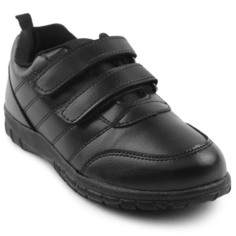 Prefect Black Non Lacing Uniform School Shoes For Kids SCHOOLPTMV By Liberty