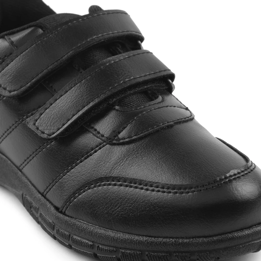 Prefect Black Non Lacing Uniform School Shoes For Kids SCHOOLPTMV By Liberty - Image 6