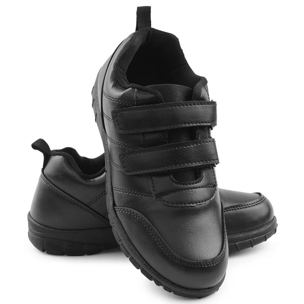 Prefect Black Non Lacing Uniform School Shoes For Kids SCHOOLPTMV By Liberty - Image 9