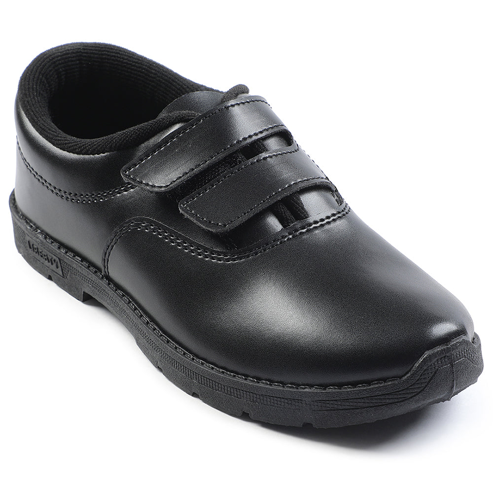Prefect Black Velcro Uniform School Shoes For Kids S/BOY-V By Liberty
