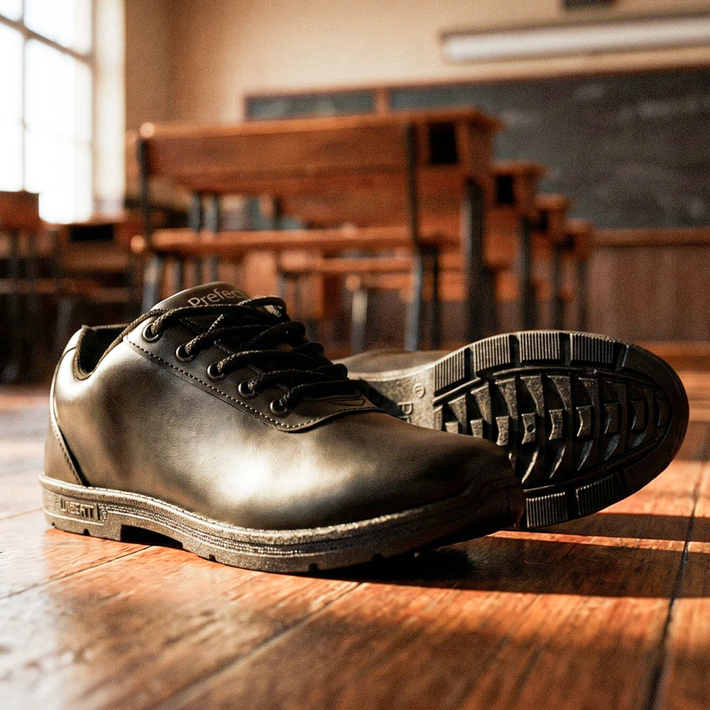 Prefect SMILEWALKE Black Lacing School Shoes For Kids By Liberty - Image 2