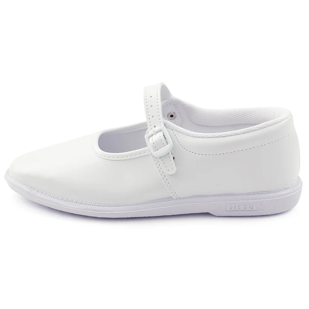 Prefect White Ballerina Dress School Shoes For Kids N.S/GIRL By Liberty - Image 3