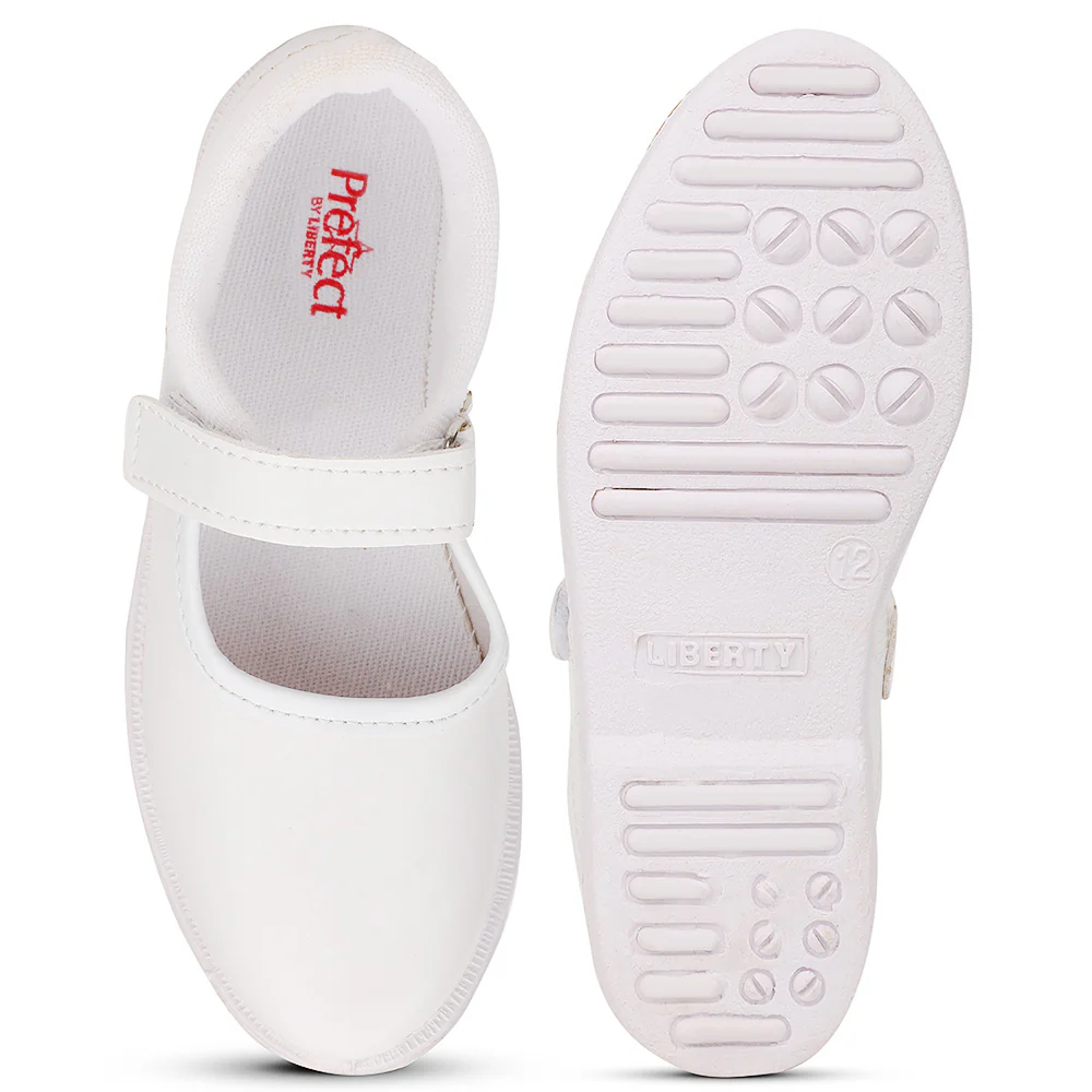 Prefect White Ballerina Dress School Shoes For Kids S/GIRL(V) By Liberty - Image 6
