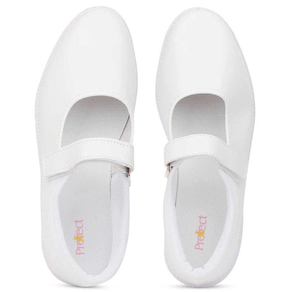 Prefect White Ballerina Dress School Shoes For Kids S/GIRL(V) By Liberty - Image 7