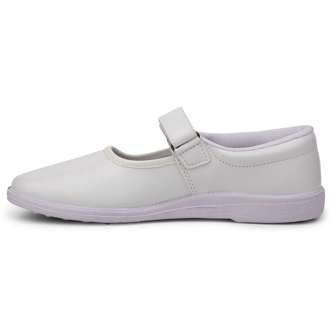 Prefect White Ballerina Uniform School Shoes For Kids NS/GIRL(V) By Liberty - Image 6