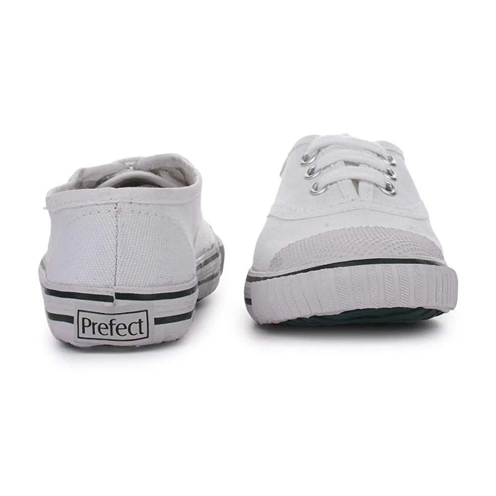 Prefect (White) Lacing PT School Shoes For Kids SKOOLTENIS By Liberty - Image 6