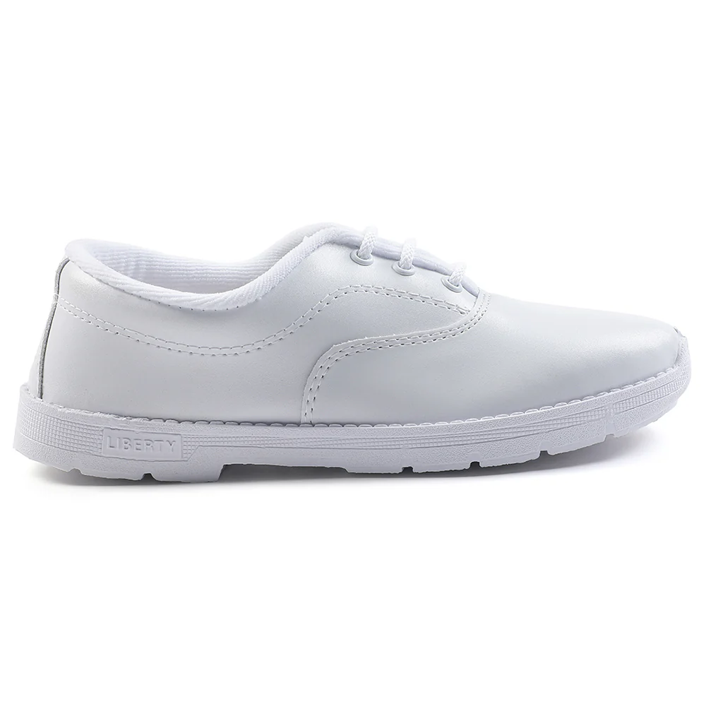 Prefect White Lacing Uniform School Shoes For Kids S/BOY EXCE By Liberty - Image 2