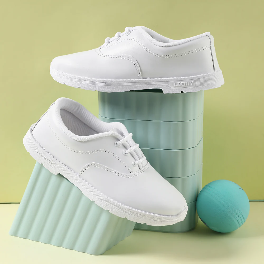 Prefect White Lacing Uniform School Shoes For Kids S/BOY EXCE By Liberty - Image 4