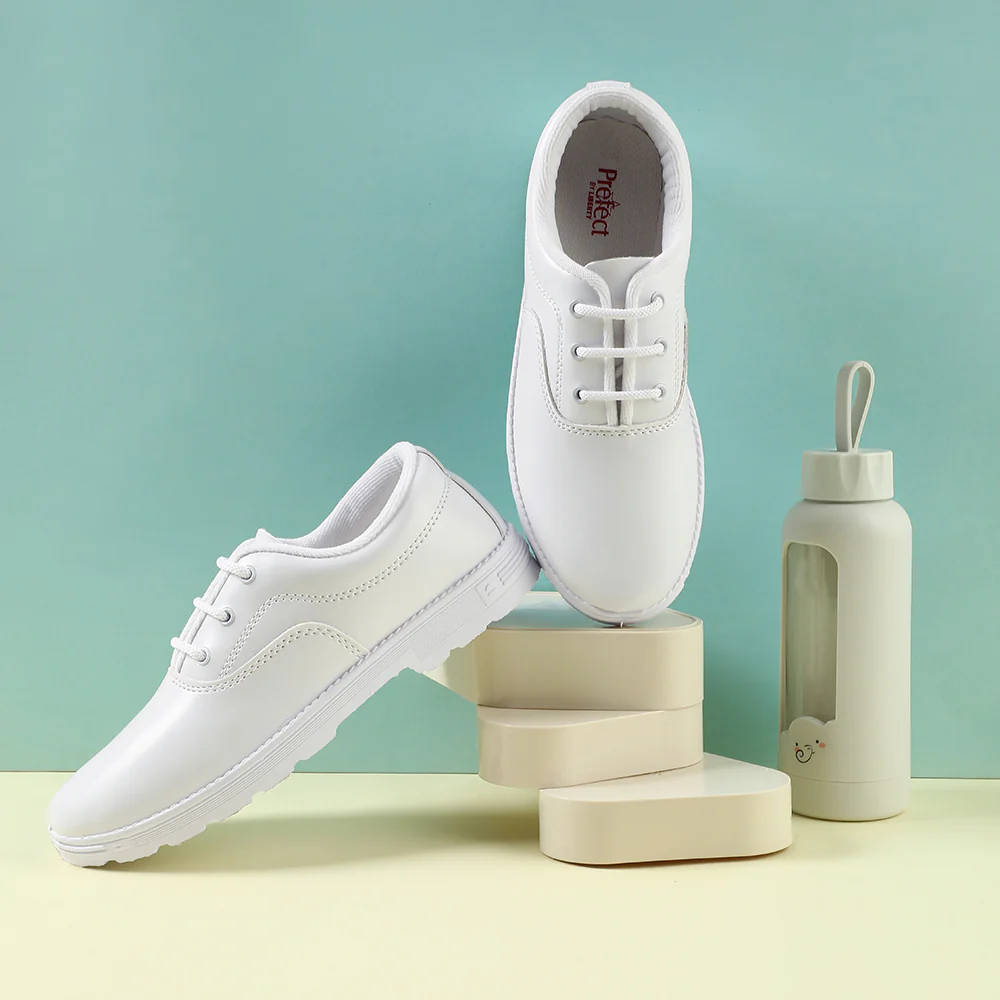 Prefect White Lacing Uniform School Shoes For Kids S-BOYEXCEA By Liberty - Image 4