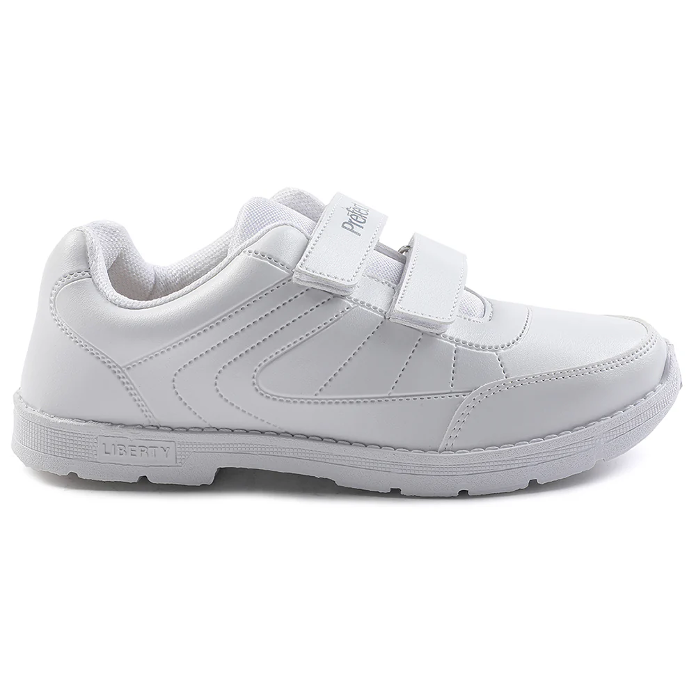 Prefect White Non Lacing Uniform School Shoes For Kids SCHOOLFUN By Liberty - Image 2