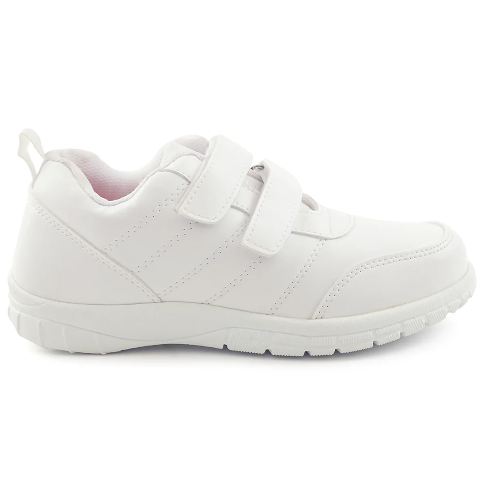Prefect White Non Lacing Uniform School Shoes For Kids SCHOOLPTMV By Liberty - Image 2