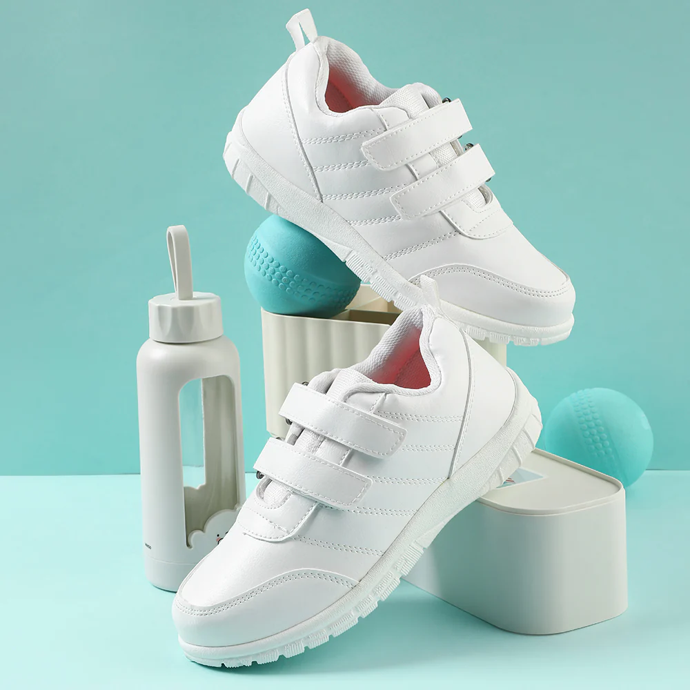Prefect White Non Lacing Uniform School Shoes For Kids SCHOOLPTMV By Liberty - Image 4