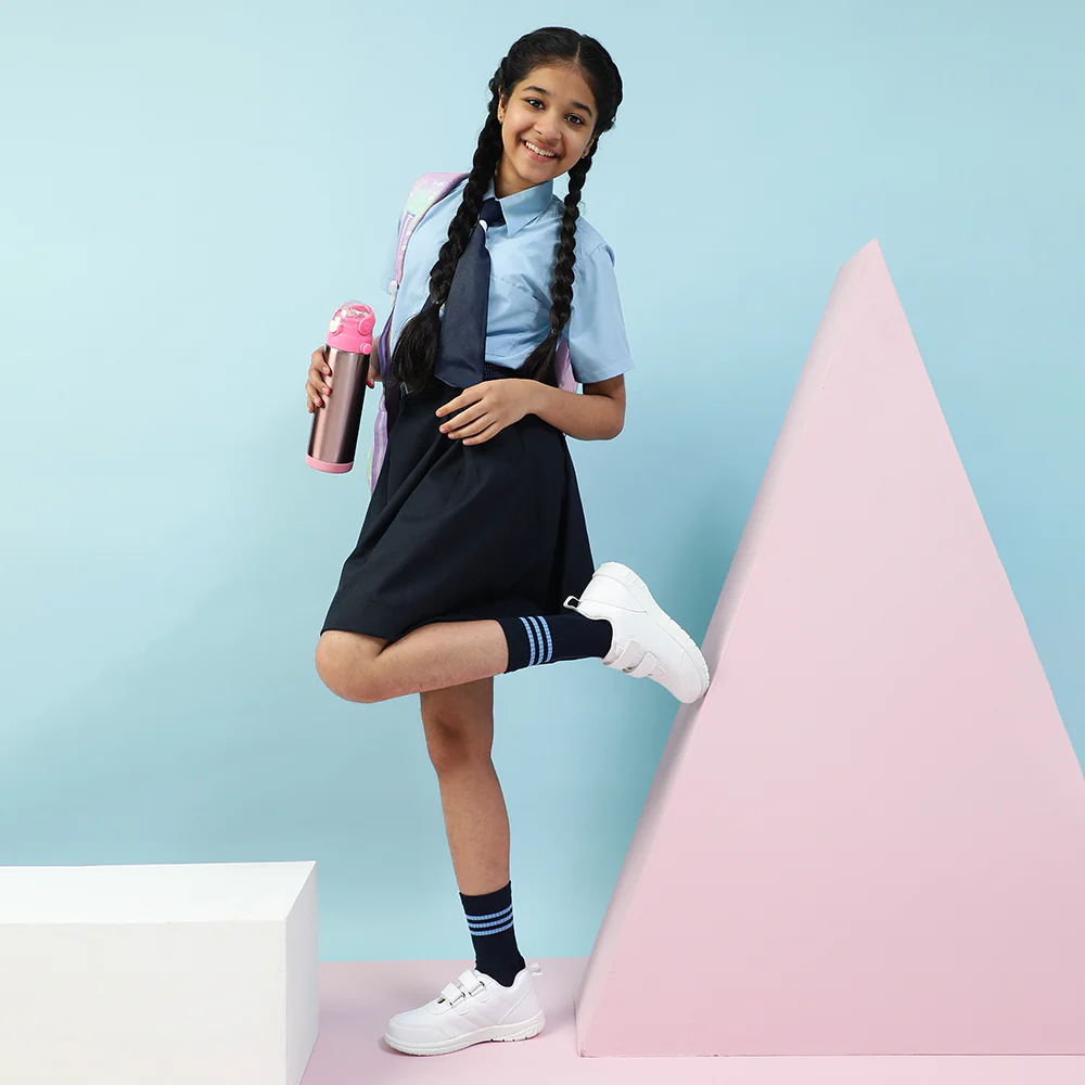 Prefect White Non Lacing Uniform School Shoes For Kids SCHOOLPTMV By Liberty - Image 5