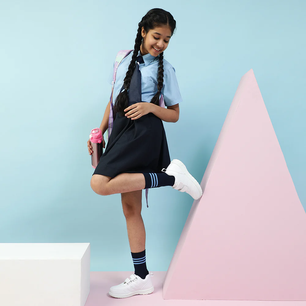 Prefect White Non Lacing Uniform School Shoes For Kids SCHOOLPTMV By Liberty - Image 6