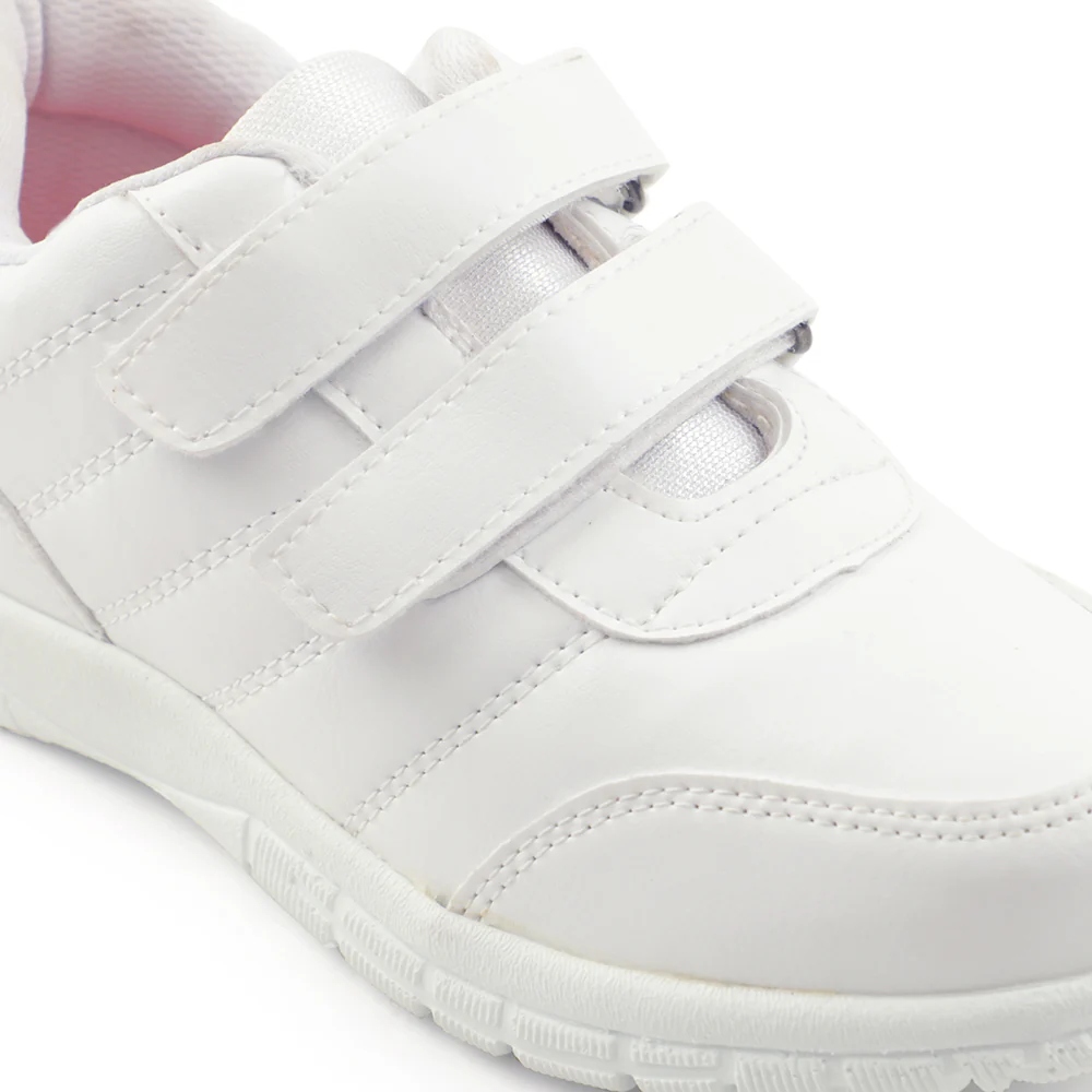 Prefect White Non Lacing Uniform School Shoes For Kids SCHOOLPTMV By Liberty - Image 7