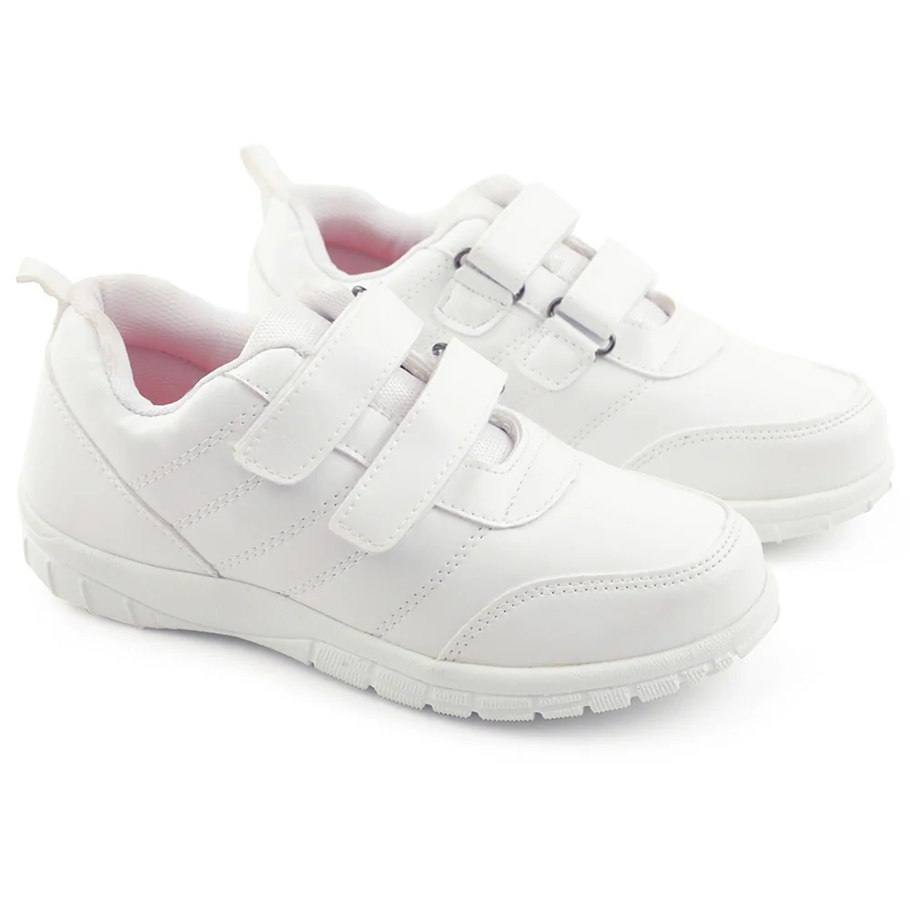 Prefect White Non Lacing Uniform School Shoes For Kids SCHOOLPTMV By Liberty - Image 8