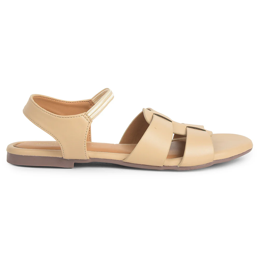 Senorita Beige Casual Flat Sandal For Women DFL-101 By Liberty - Image 2