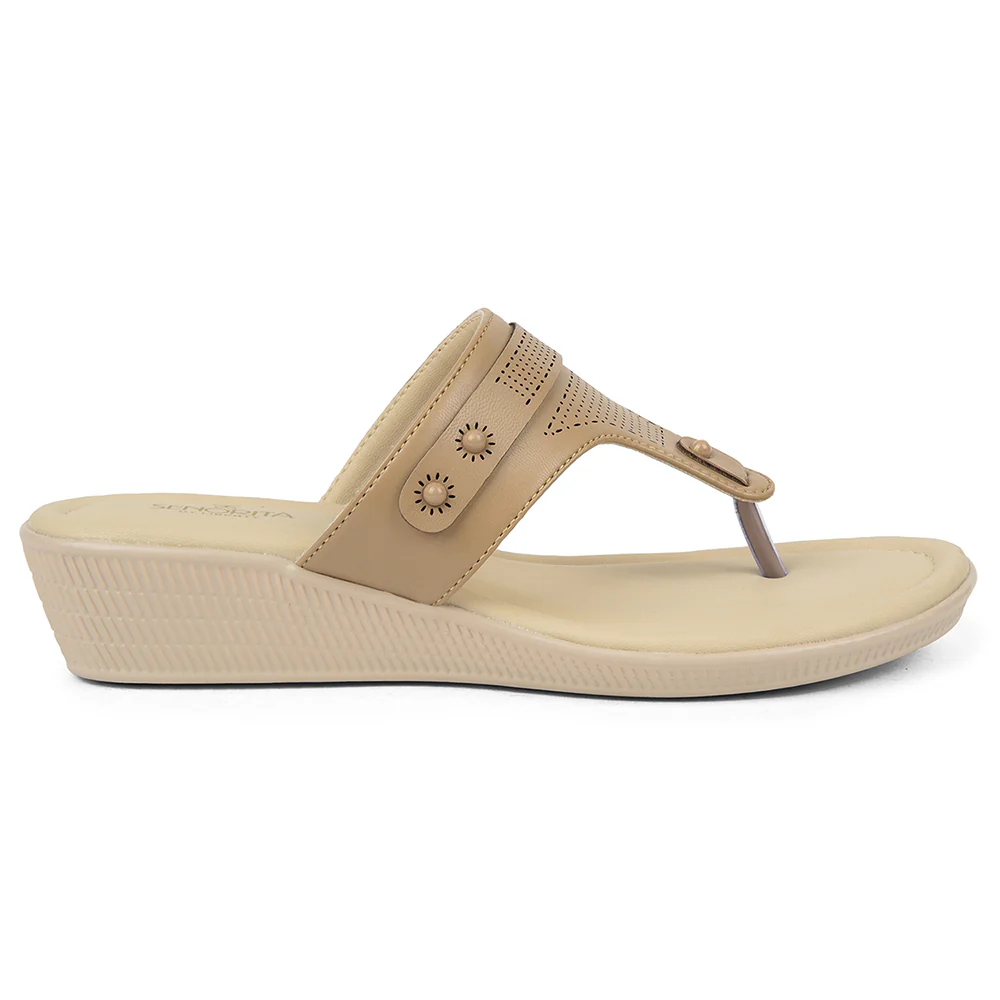 Senorita Beige Casual Sandal For Women AFL-3 By Liberty - Image 2