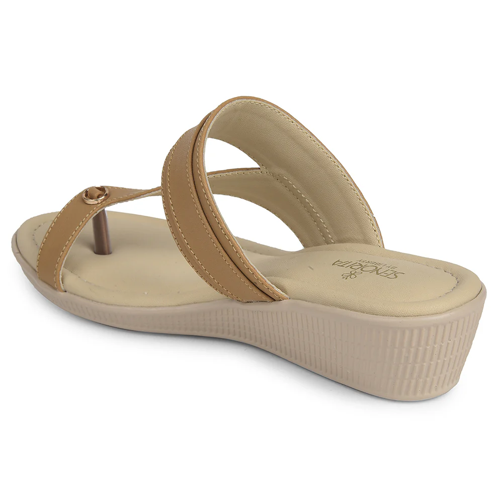 Senorita Beige Casual Sandal For Women AFL-9 By Liberty - Image 5
