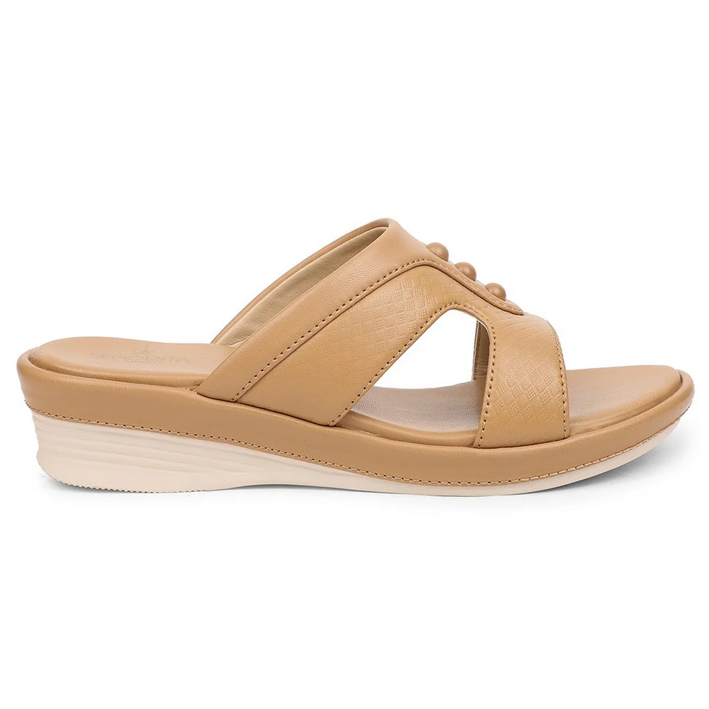 Senorita Beige Casual Slipper For Women SGL-2 By Liberty - Image 2