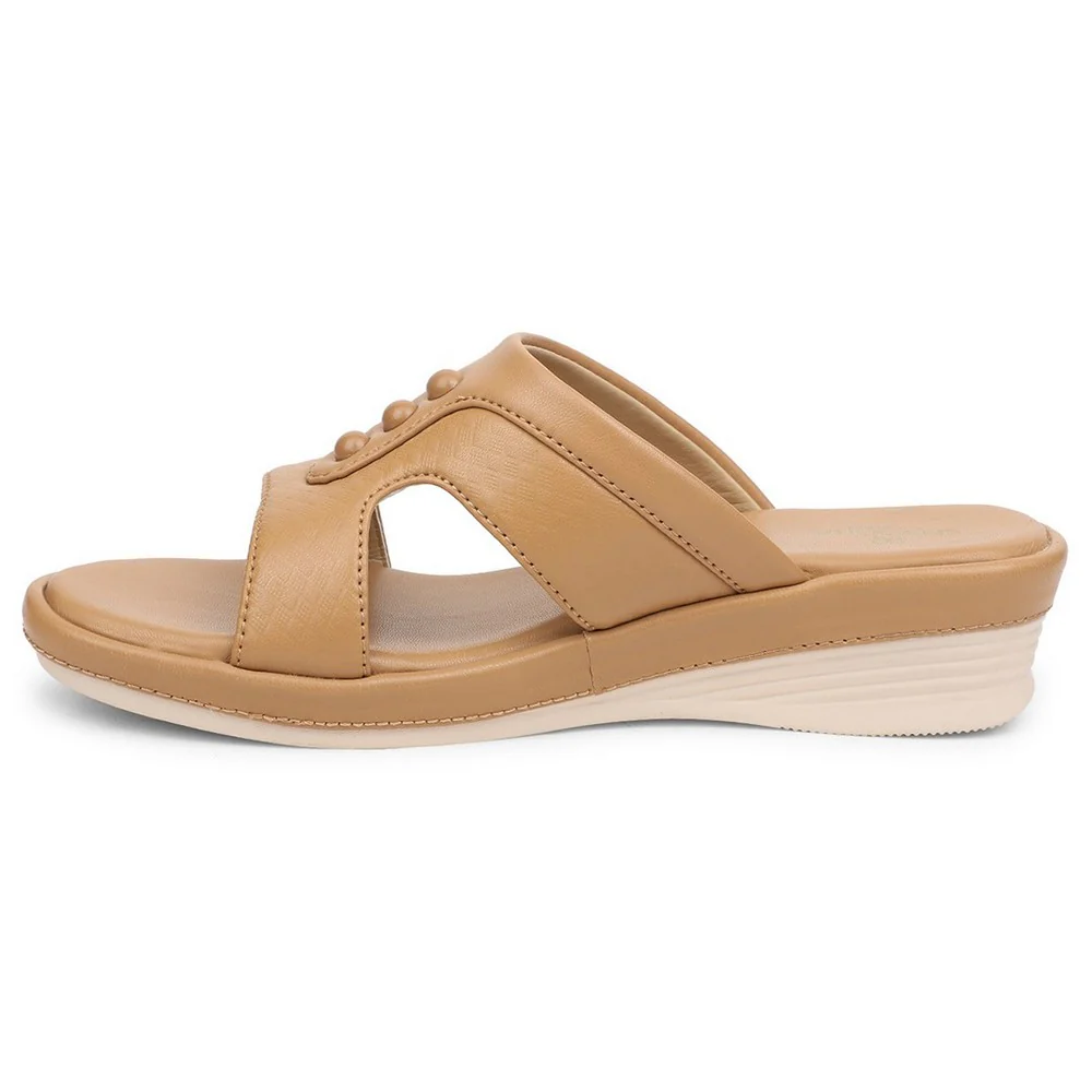 Senorita Beige Casual Slipper For Women SGL-2 By Liberty - Image 3