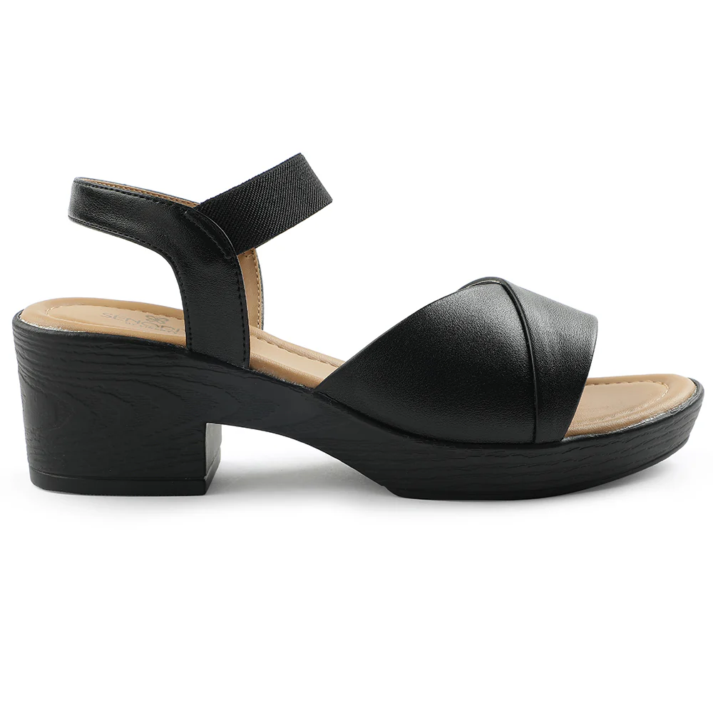 Senorita Black Casual Block Heel Sandal For Women D839-05 By Liberty - Image 2