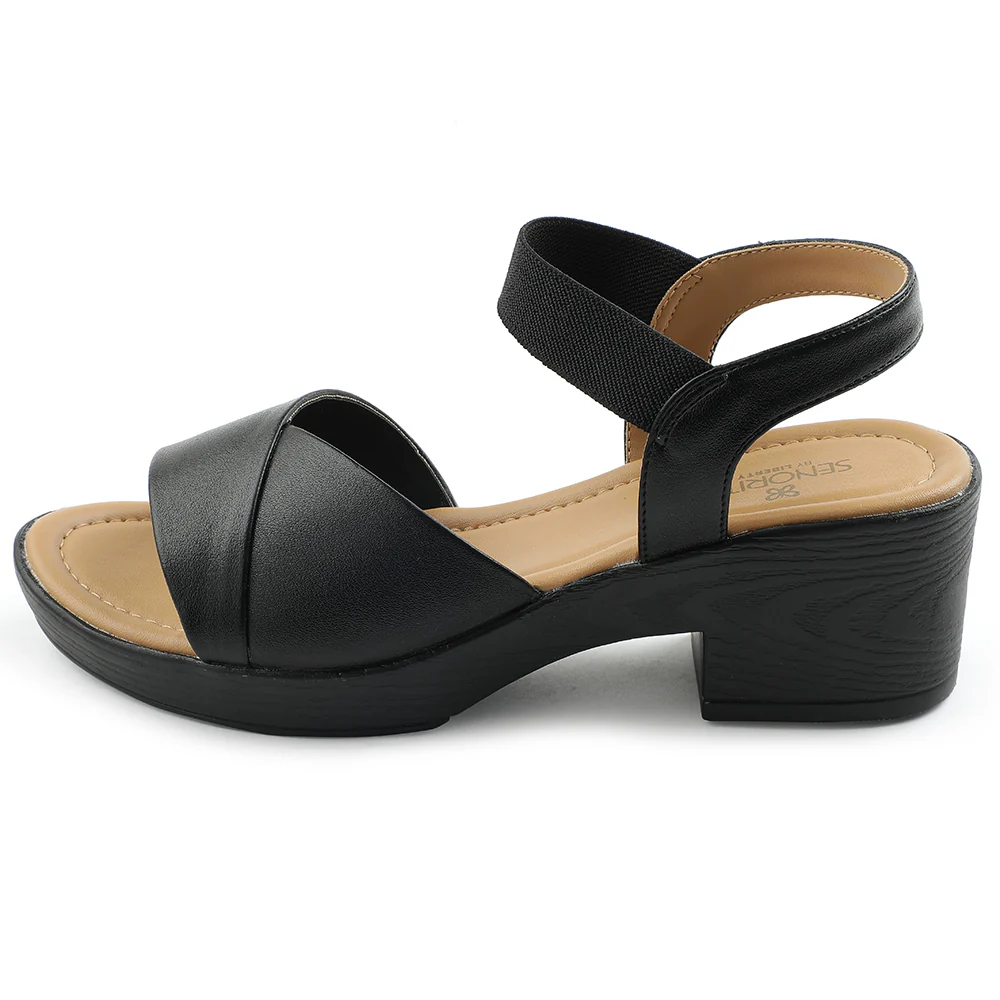 Senorita Black Casual Block Heel Sandal For Women D839-05 By Liberty - Image 3