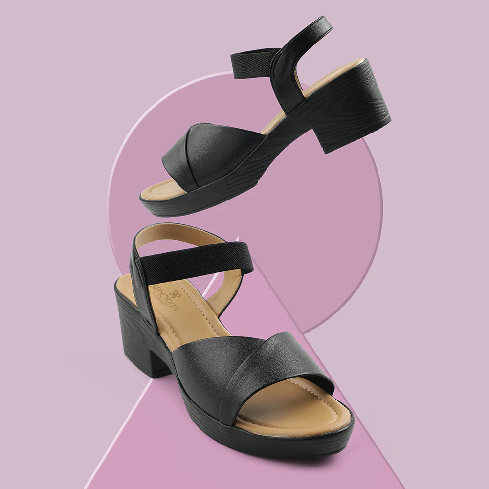 Senorita Black Casual Block Heel Sandal For Women D839-05 By Liberty - Image 4
