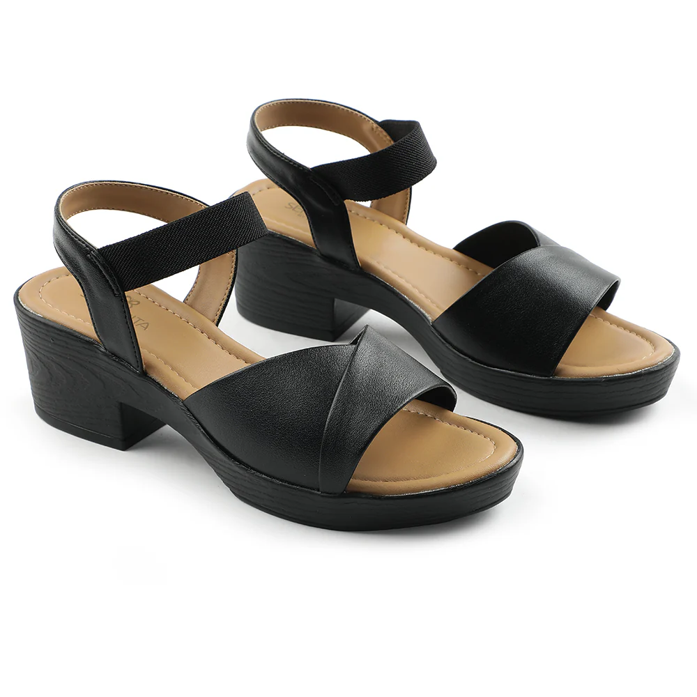 Senorita Black Casual Block Heel Sandal For Women D839-05 By Liberty - Image 5