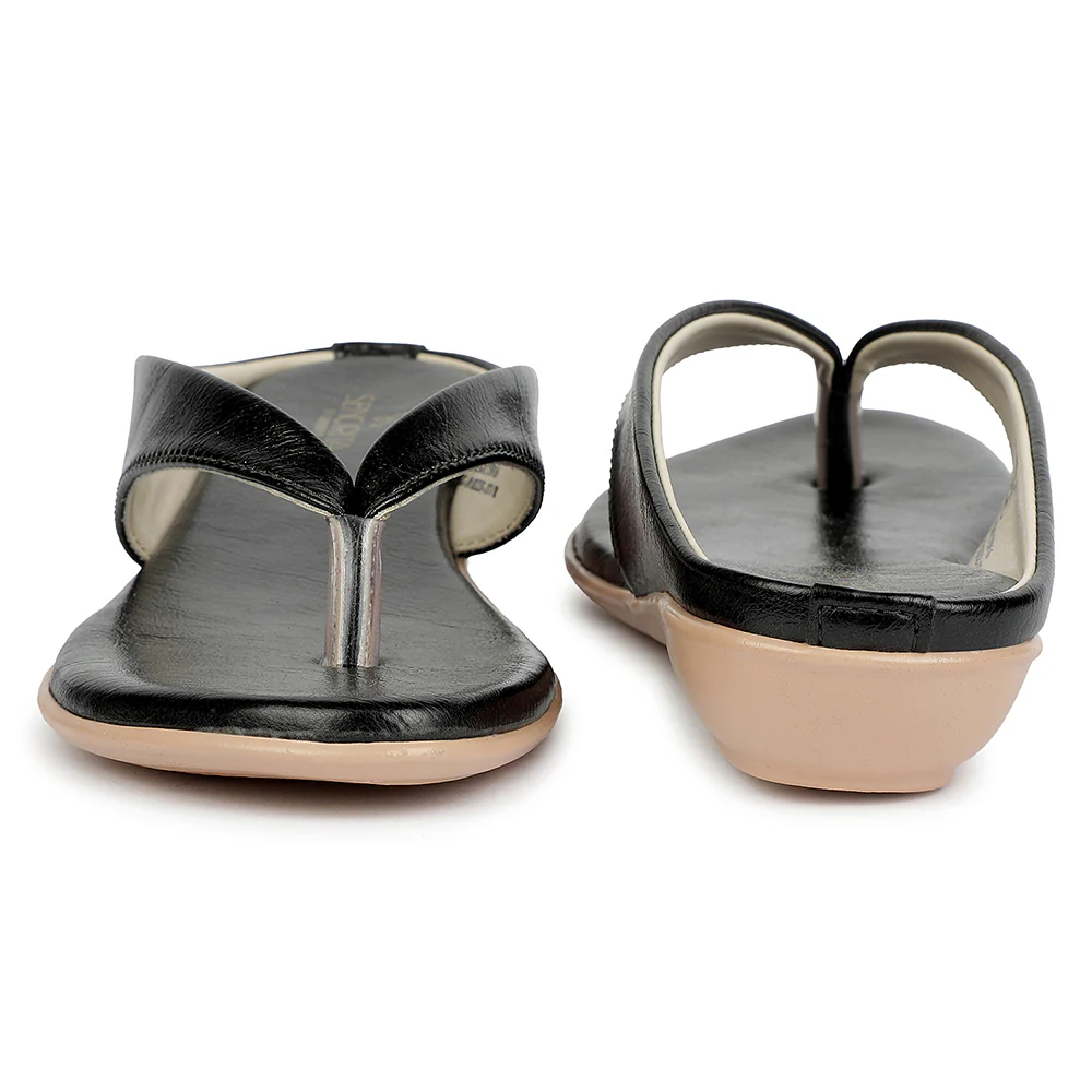Senorita Black Casual Flat Sandal for Women SGL-10 by Liberty - Image 6