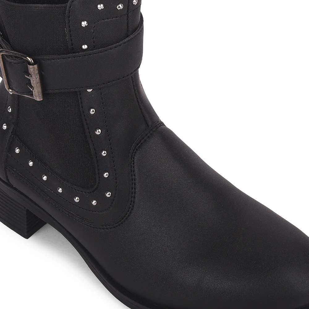 Senorita Black Casual Non Lacing Boots for Women BOOST-1E By Liberty - Image 6