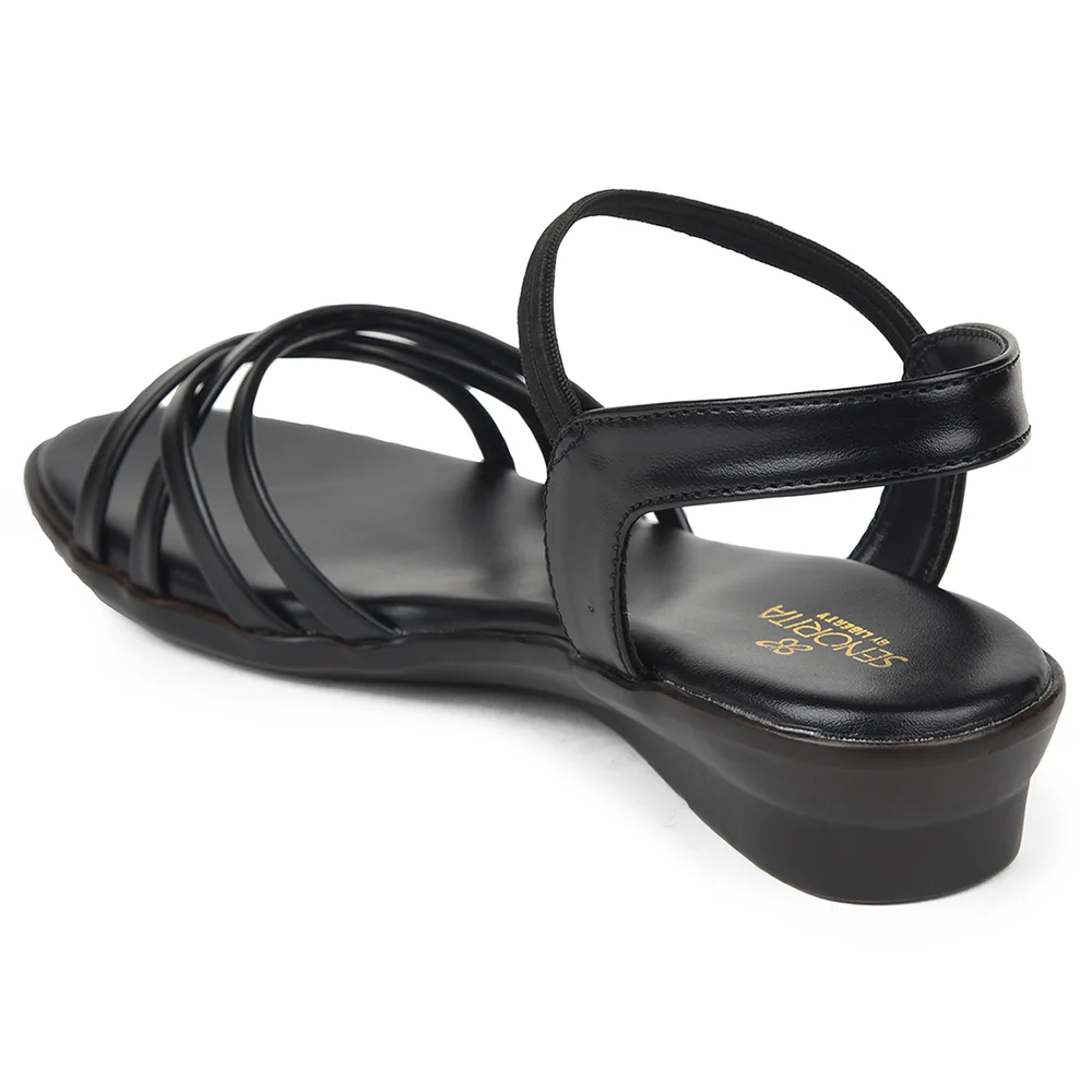 Senorita Black Casual Sandal For Women JFL-39 By Liberty - Image 3