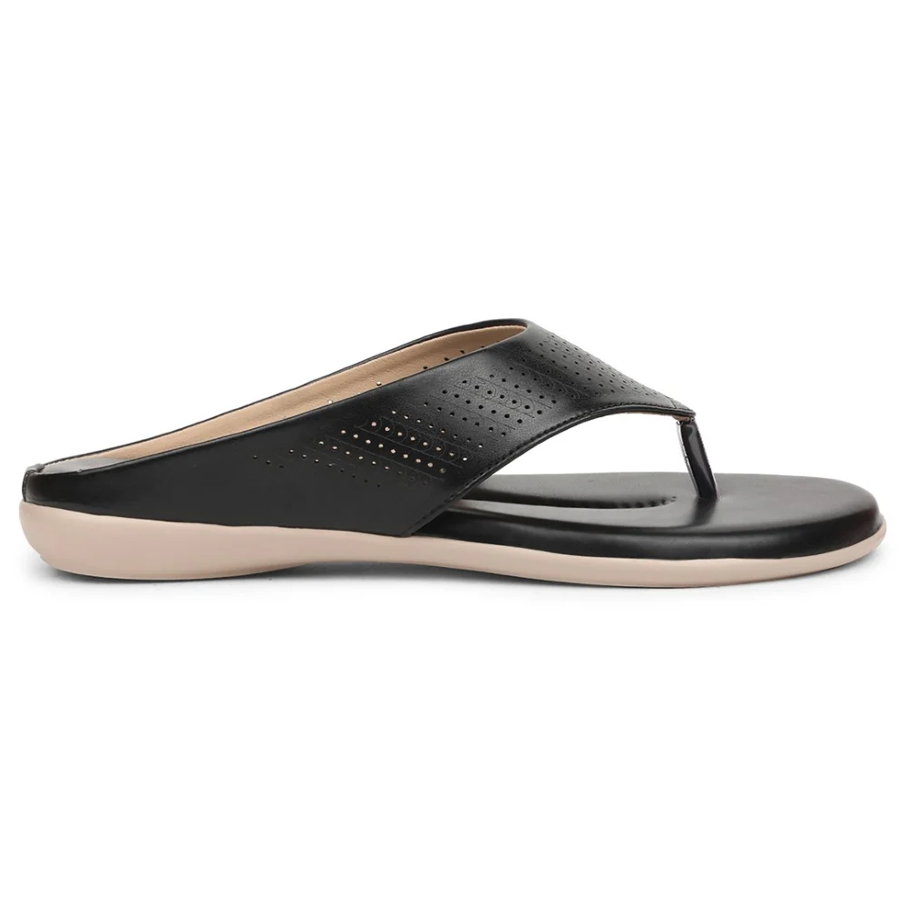 Senorita Black Casual Slipper For Women AGL-101 By Liberty - Image 2