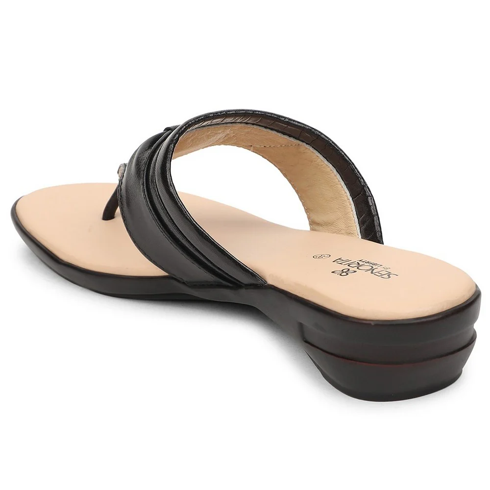 Senorita Black Casual Slipper For Women AGL-110P By Liberty - Image 5