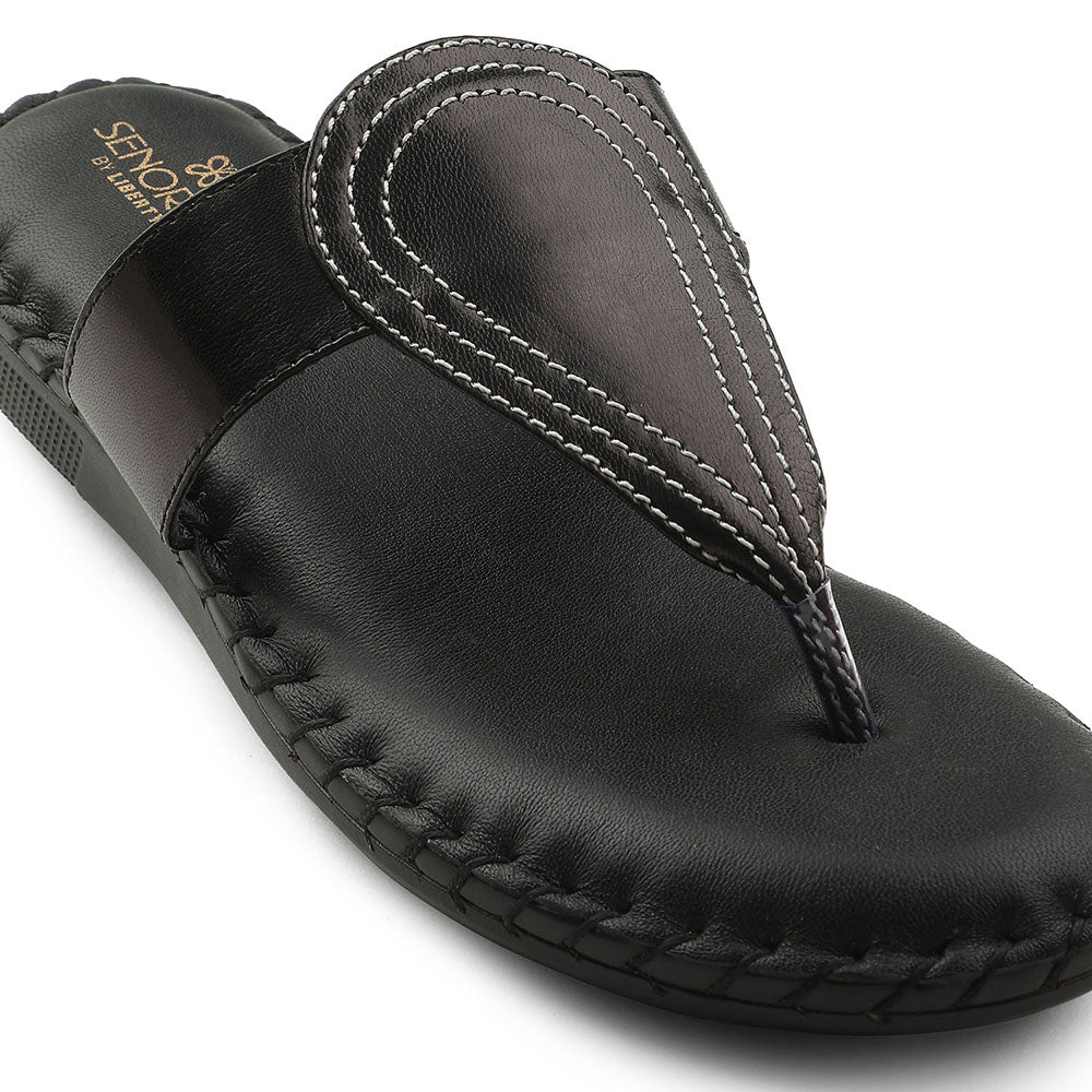 Senorita Black Casual Slipper For Women AGL-128P By Liberty - Image 5