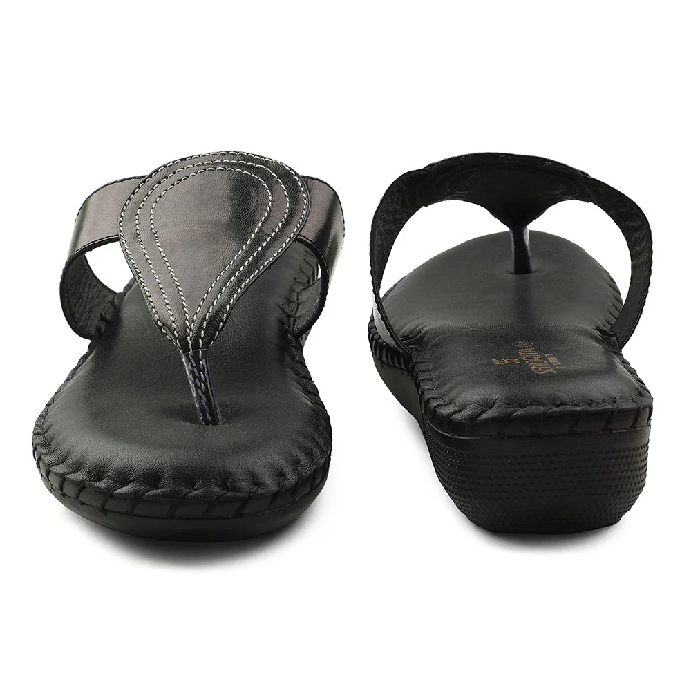 Senorita Black Casual Slipper For Women AGL-128P By Liberty - Image 6