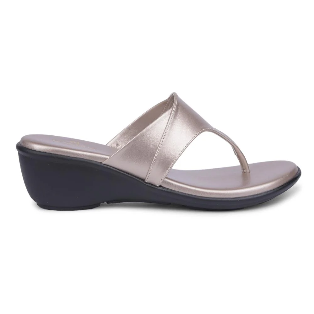 Senorita Casual Silver Wedge Heels For Women JD-46 By Liberty - Image 2