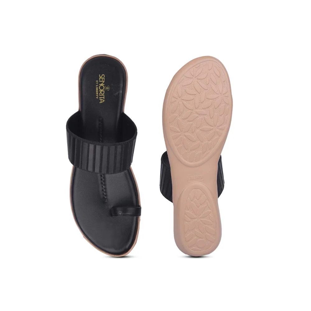 Senorita By Liberty Women MK-237E Black Casual Thong - Image 6