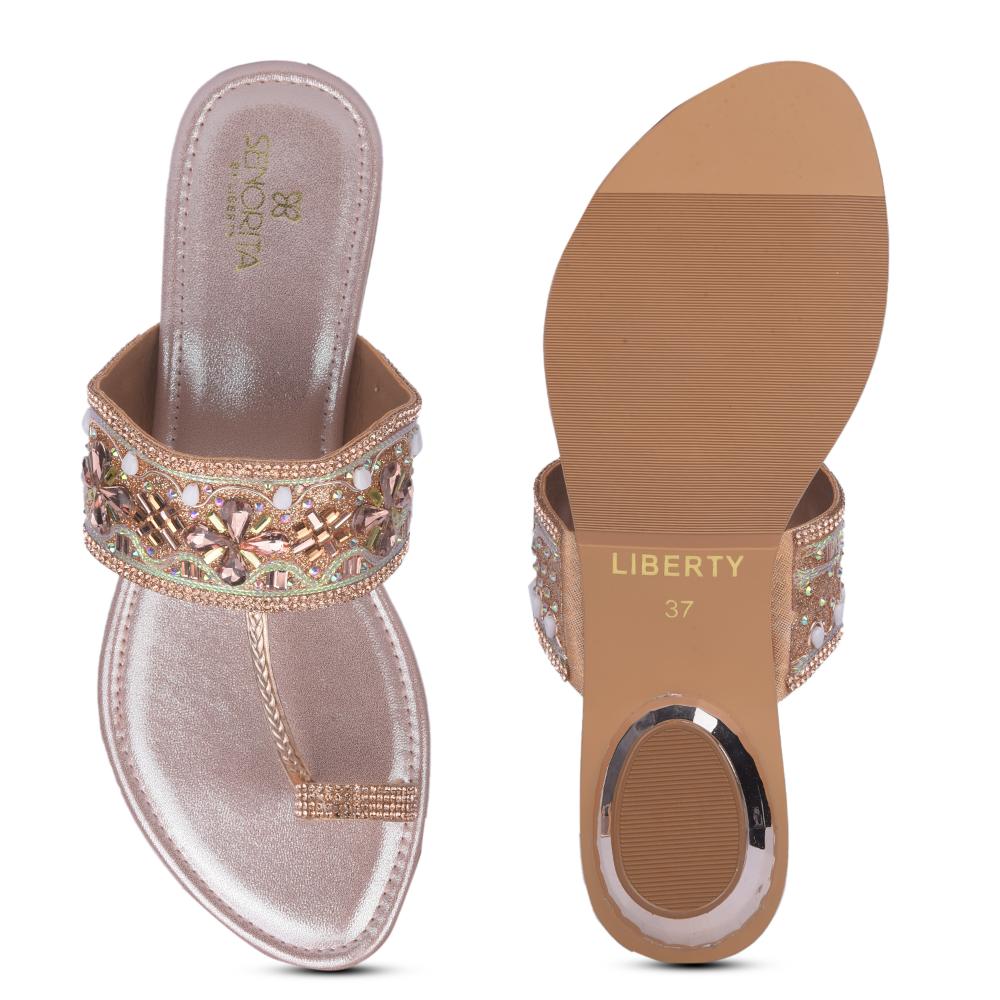 Senorita By Liberty Women STY-43 Peach Ethnic Slippers - Image 6
