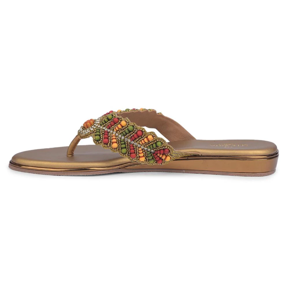 Senorita By Liberty Women STY-45 Golden Ethnic Sandal - Image 3