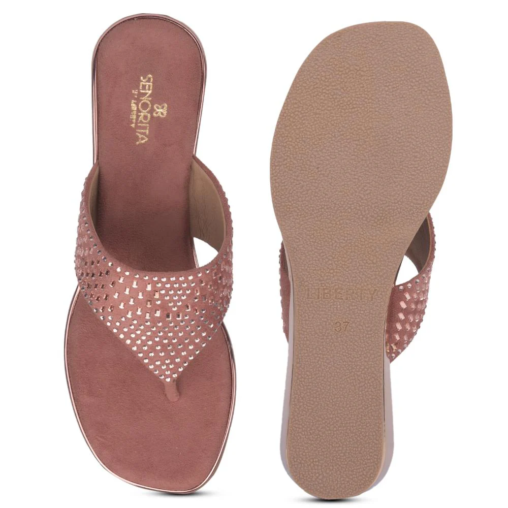 Senorita By Liberty Women STY-71 Peach Casual Slippers - Image 6