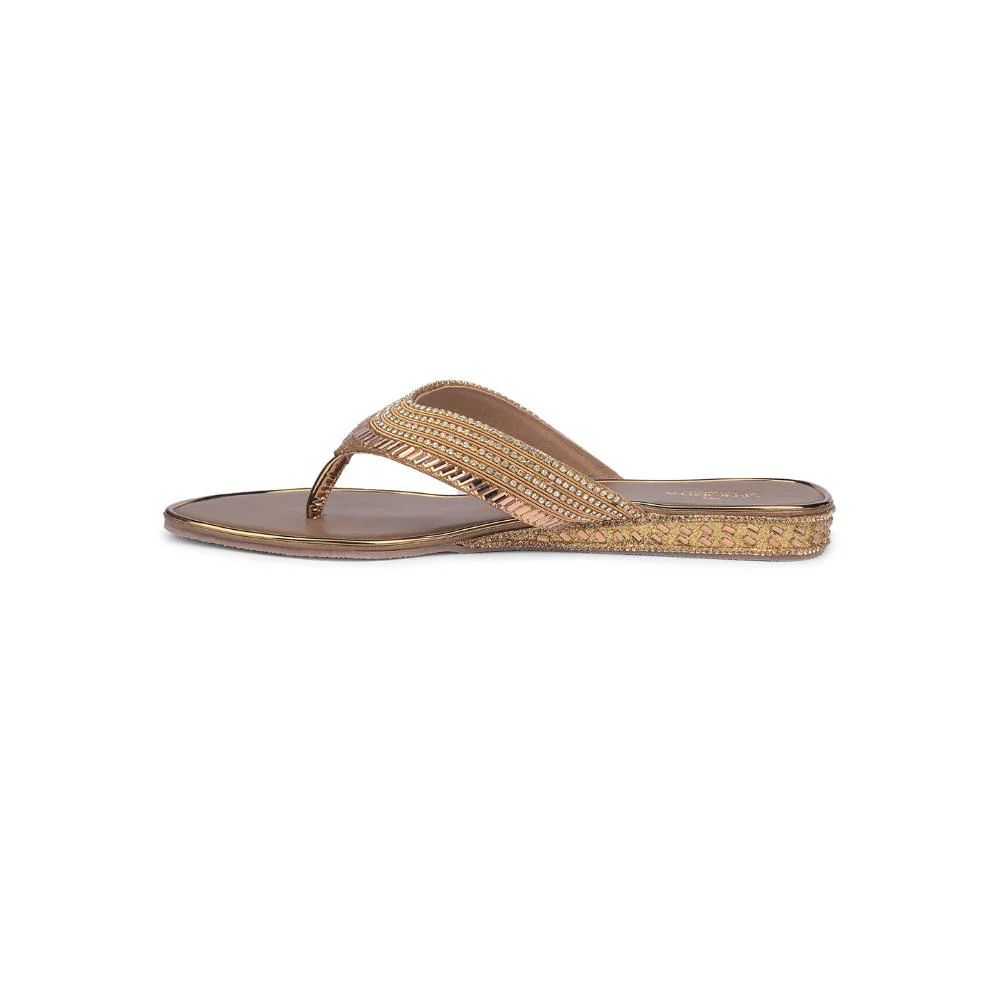 Senorita By Liberty Women STY-72 Golden Casual Slippers - Image 3
