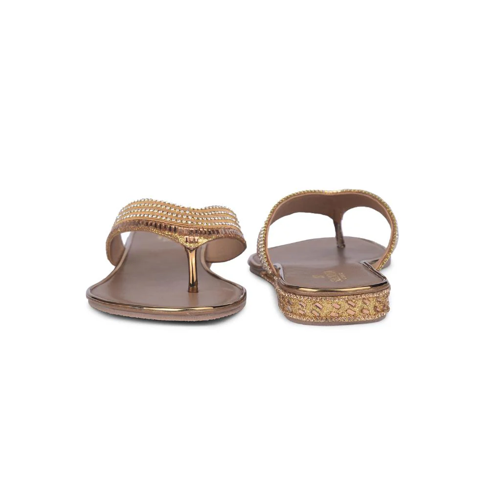Senorita By Liberty Women STY-72 Golden Casual Slippers - Image 5